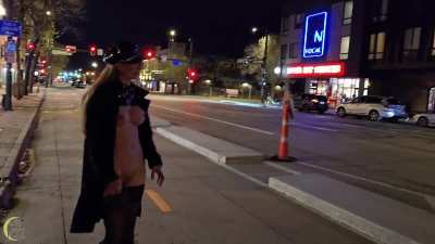 Totally caught taking my panties off by these guys leaving a bar!