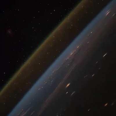 Rocket launch seen from space