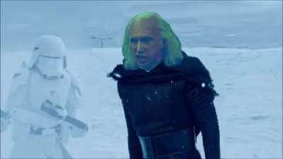 Supreme Leader Kylo Ren Inspiring his troops, 56 yrs into his reign