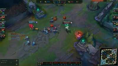 Jhin uses Janna ult to flash Insec a Fizz into a pile of traps and gray screen.