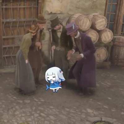 People of Hogsmeade trying to understand what kind of creature is this.