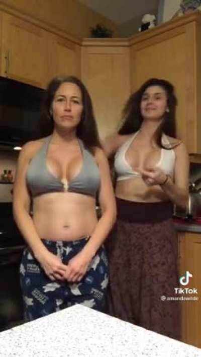 Mother and daughter both packing heat
