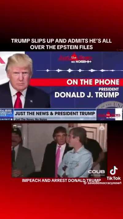 Dementia Donnie slips up and admits during a live call-in that he’s in the Epstein Files..