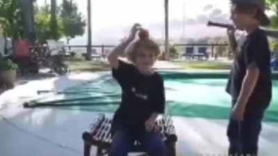 Don't chop at it, it's not a sword!