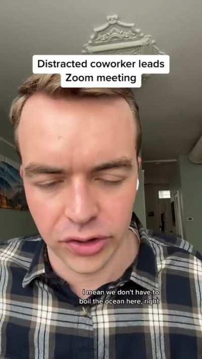 Distracted coworker leads Zoom meeting
