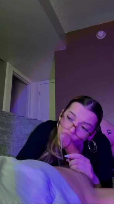 i almost finished him off with my pussy but i made him spray everywhere instead 😊