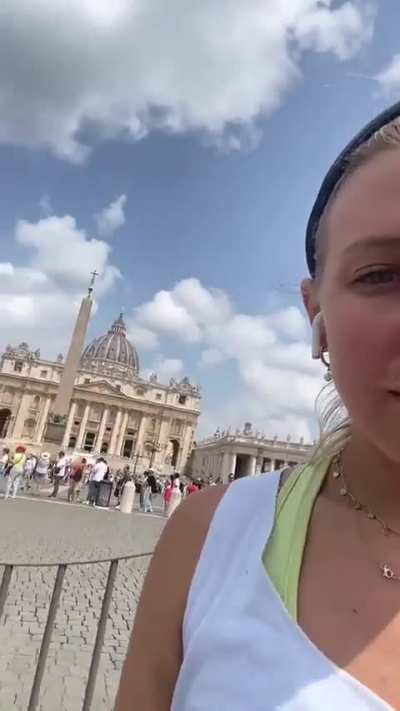 Woman asked to leave the Sistine Chapel due to inappropriate attire.