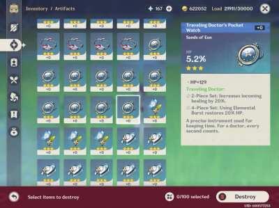 PSA: You can sell your artifacts when you use the Trashcan button