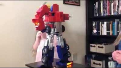 Little girl with her new toy