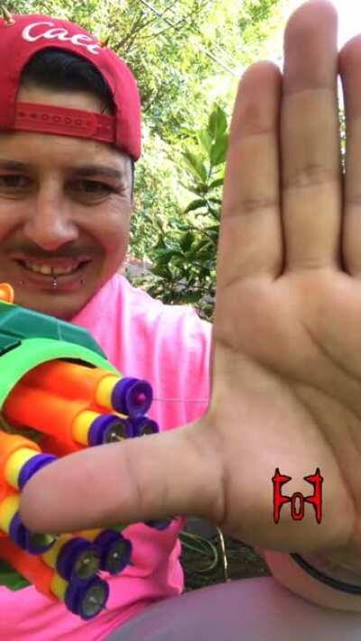 Nerf Gun Nipple Piercing