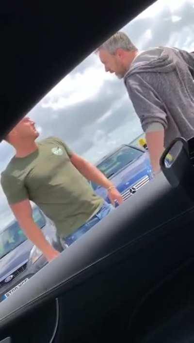 guy with metal bar gets knocked tf out after asking 