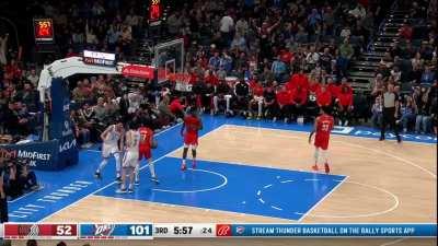 [Highlight] Giddey throws the lob to Chet to put the Thunder up by 49