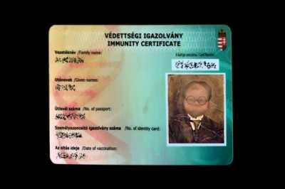 Koronavírus védettséget igazoló plasztikkártya: