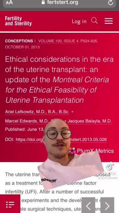 Truly a win for trans people everywhere - trans women get to be pregnant, trans men get rid of their uteruses and have them be used by people who need them.