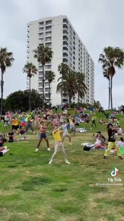 just guys having fun dancing