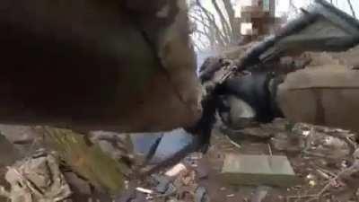 Polish volunteers in Ukraine clear russian dugout
