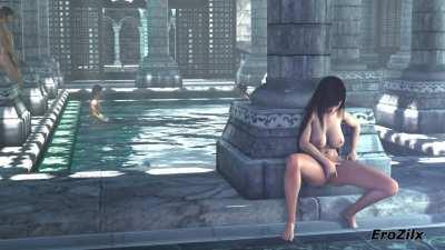 Tifa sneaks into the Men's Bathhouse (Erozilx) [Final Fantasy]