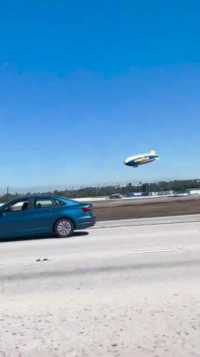 Goodyear Blimp Coming in for Landing