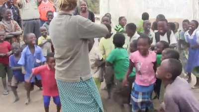 African children hearing the Fiddle for the first time
