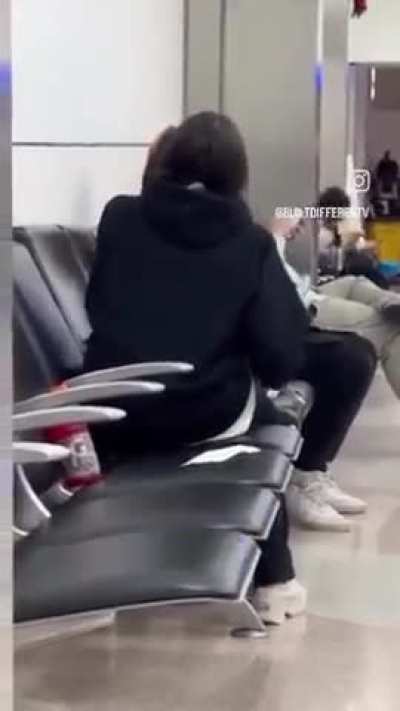 Main character behavior at the airport