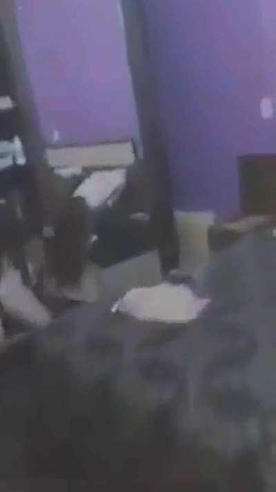 The little girl asked for help with makeup and received it: