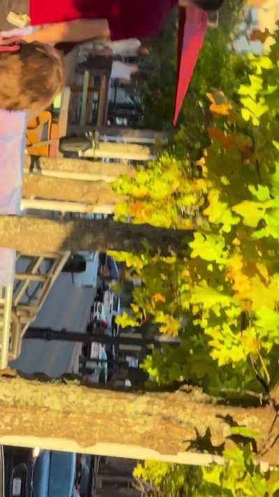 To fight a security guard.