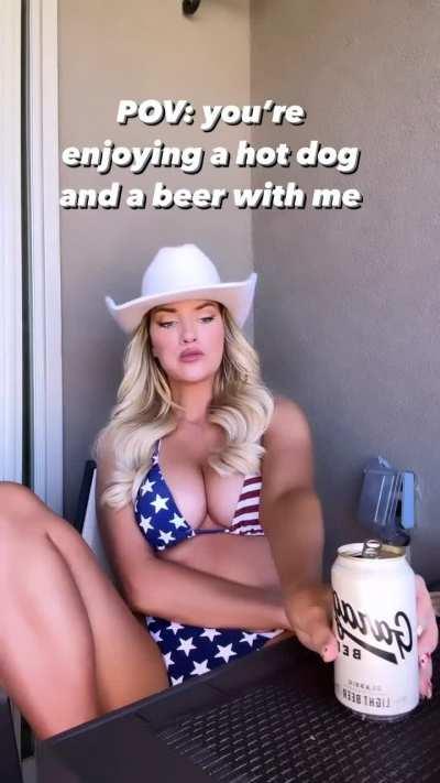 Enjoying a hotdog and a beer - IG Reel - Aug 2023