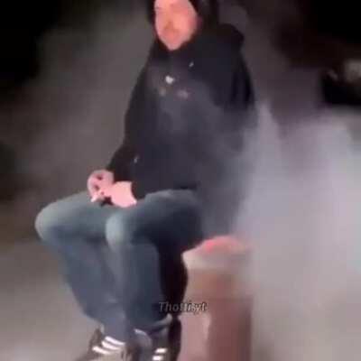 What could go wrong sitting on firework bomb