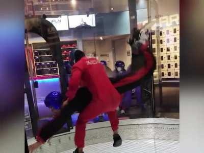 At indoor skydiving