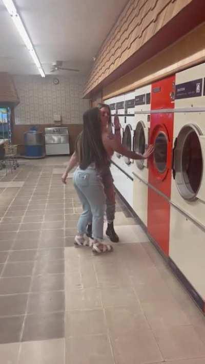 Getting sneaky while doing laundry