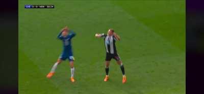 Havertz elbow on Burn (Che vs New). Yellow card upheld after VAR review.