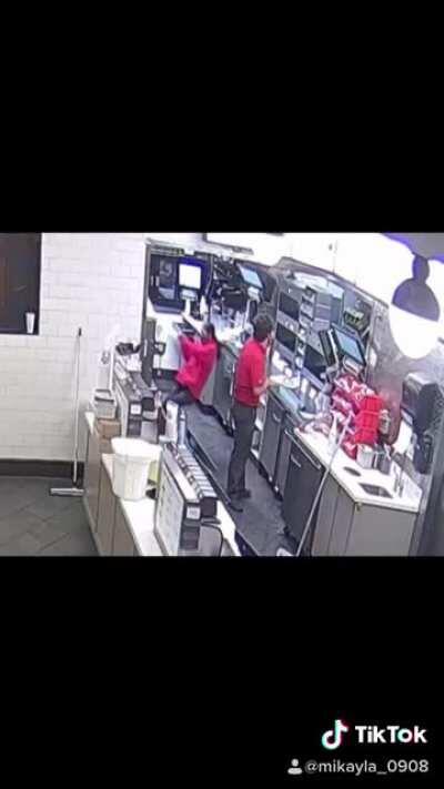 Guys PLEASE watch me fall while I’m pulling the ice cream machine out. 😂. Y’all be careful pulling out your ice cream machines because what happened was the pull bar broke off of it as I was pulling it and I went flying 🙃