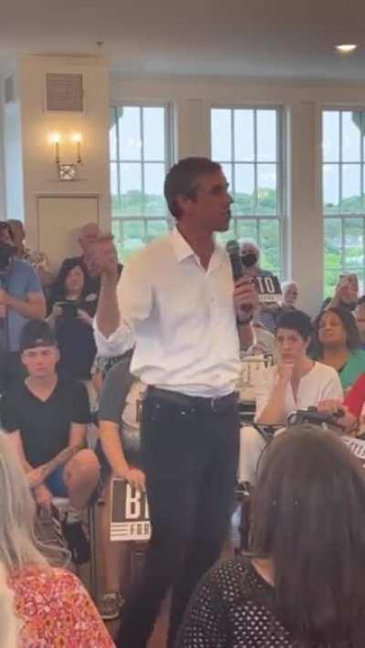 BetoORourke did not hold back when a supporter of Greg Abbott laughed loudly as Beto discussed the mass shooting in Uvalde.