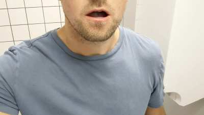 Swallowing a load after draining him in the bathroom