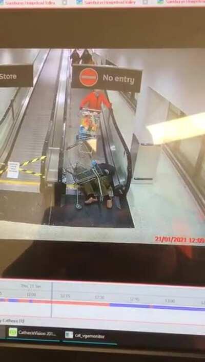 WCGW on a moving sidewalk with grocery carts