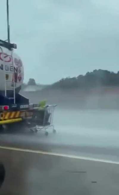 Guess that’s one way to catch a ride