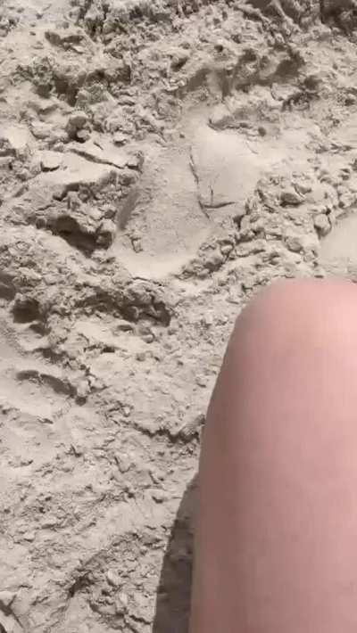 Wet spot in the beach