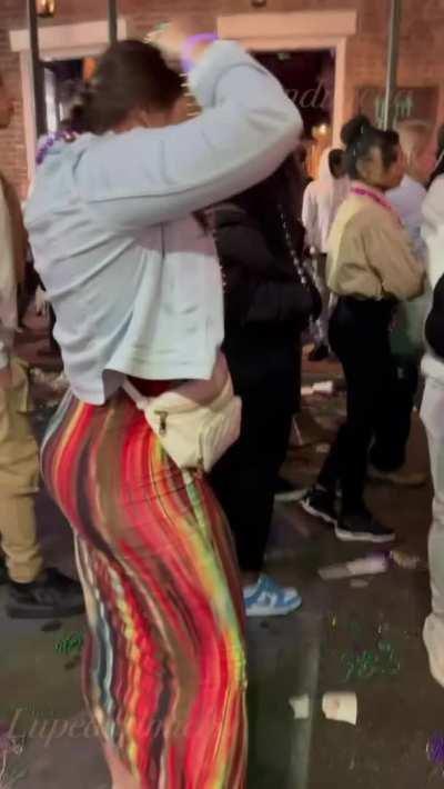 Party in the street and I’m showing my tits for beads