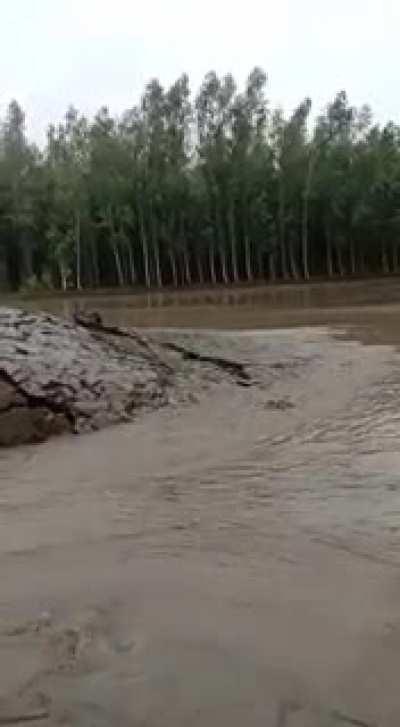 Land rising somewhere in India