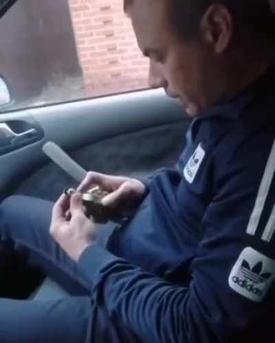 Unpinning a grenade inside a vehicle