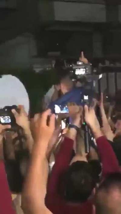 Firas Saloum, on the list with “Ihab Matar” and an offshoot of the Muslim BrotherHood, won the Alawite seat of Tripoli, celebrating with Syrian songs that he’s a soldier in the ranks of Bashar al-Assad.