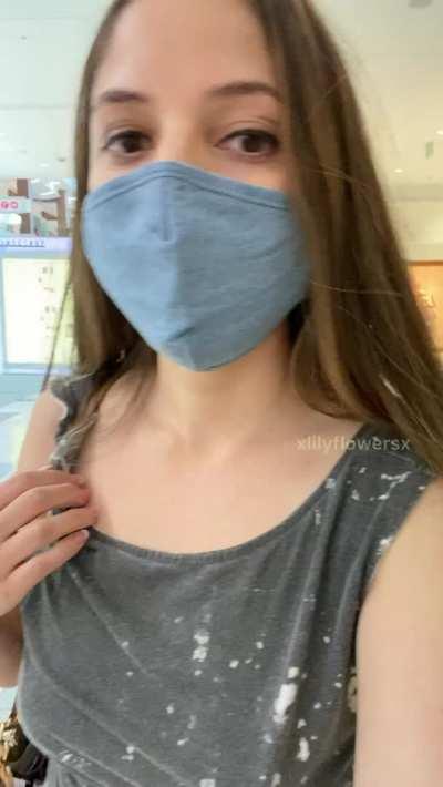 Flashing my boob at the mall