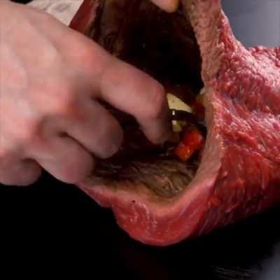 WTF, they turned the meat inside out