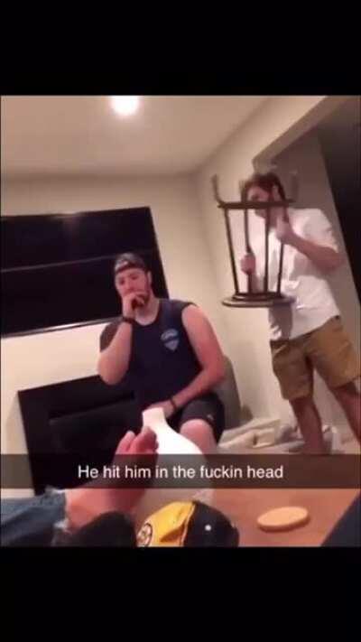 Imagine taking a hard stool to the temple😬