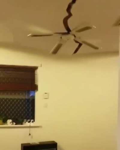 Poor fan tried to hold it :(