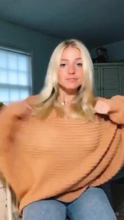 Something for everyone, jiggles, panties and downblouse.