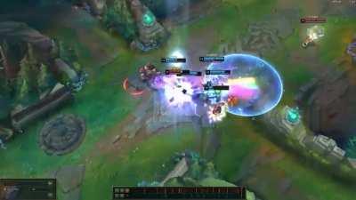 My friend and I played a bit of league. He plays Diana mid. It's a running joke between us that he'll always get his penta stolen. Here's one of them