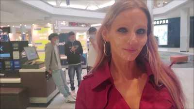 Cum Walk Through The Mall