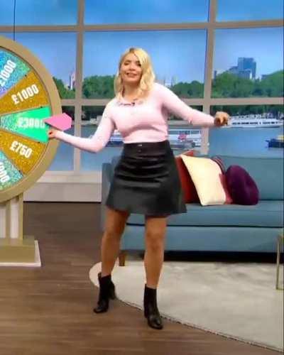 My favourite Holly vid. leather skirt and boots. legs. 🥵