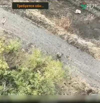 Ukrainian soldiers targeted by Russian drones, Ukrainian soldier commits suicide at 0:55 after being wounded.
